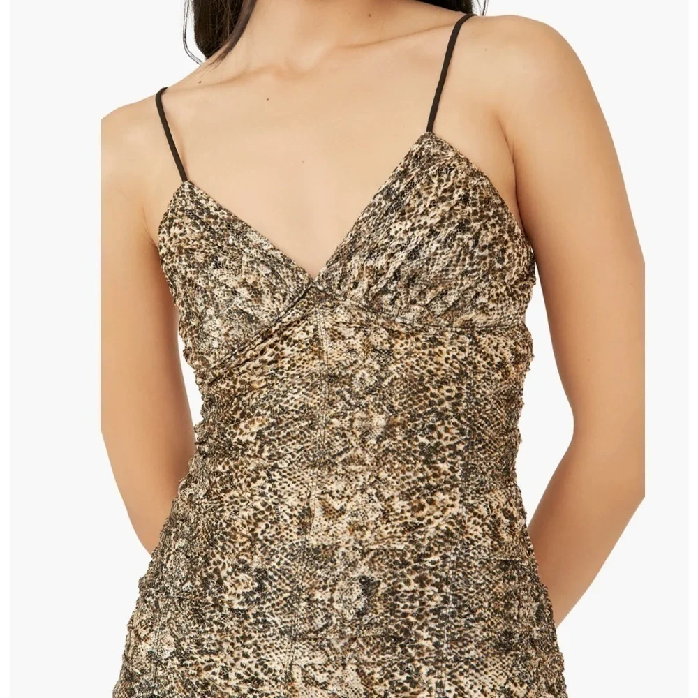 Free People Sierra Snake Print Lace Minidress